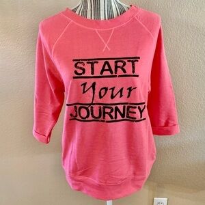 NWT Sweatshirt Small Pink Lotus PL Movement Pink Black “Start Your Journey”